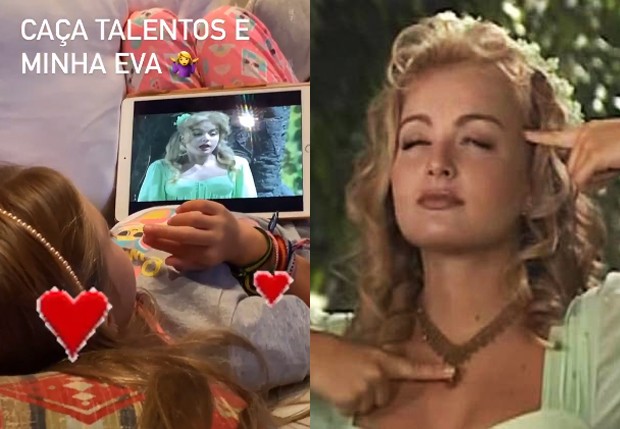 Eva, filha de Angélica, assiste a Caça Talentos (Foto: Reprodução/Instagram e TV Globo/Divulgação)