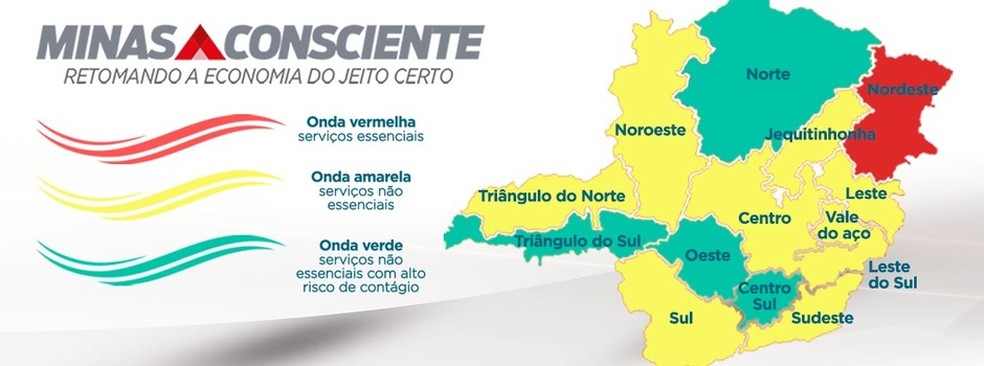 Minas Consciente classifica macrorregiões do Triângulo Norte e Noroeste em novas ondas — Foto: Governo de Minas Gerais/Divulgação