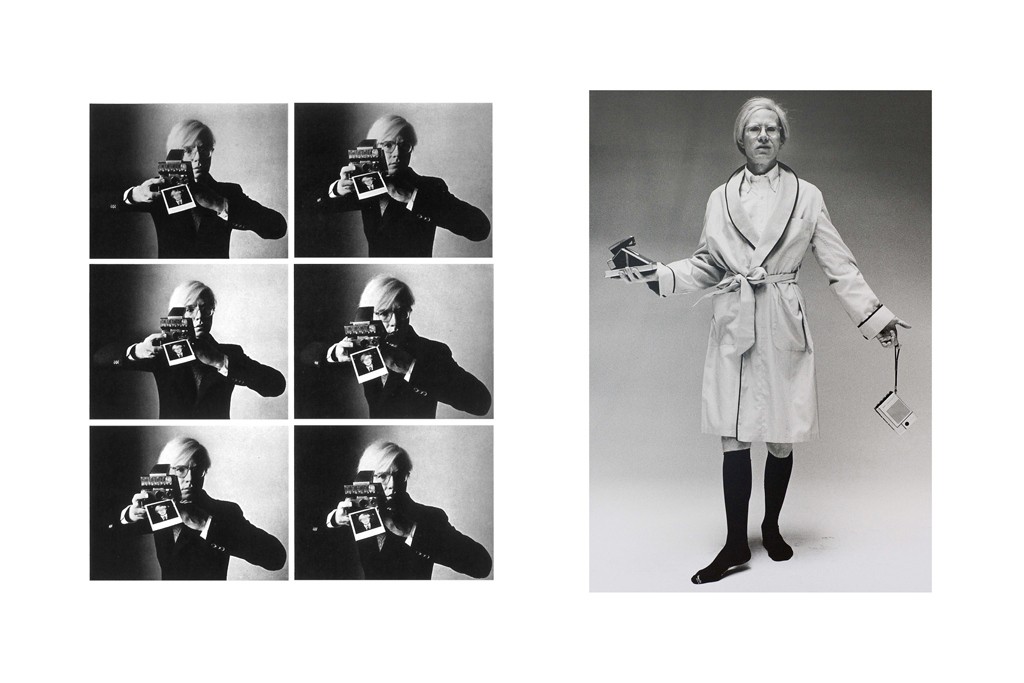 Andy Warhol para Polaroid, 1975 + Andy Warhol na L’Uomo Vogue, 1975 (Foto: Reprodução)