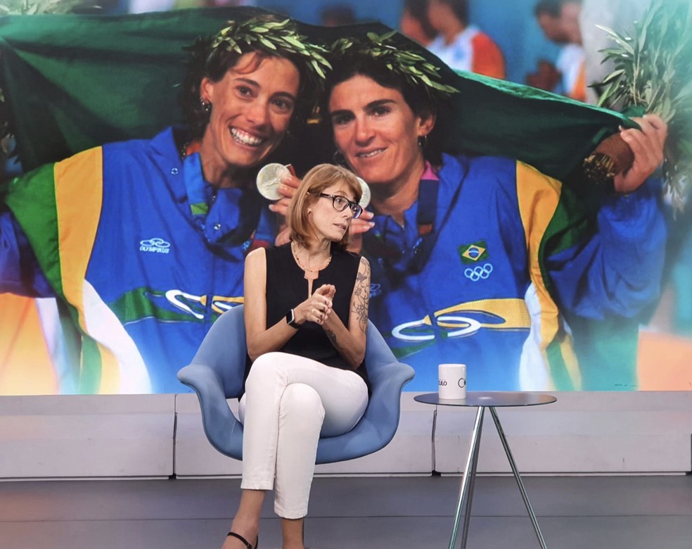 Adriana Behar durante entrevista para o Grande Círculo do sportv — Foto: Divulgação