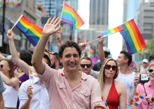 Justin Trudeau na Parada do Orgulho LGBT de Toronto (Foto: Getty Images)