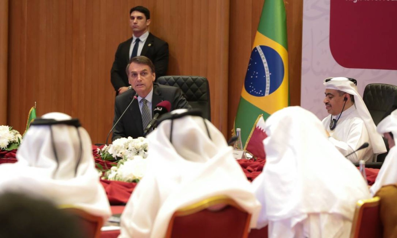 Bolsonaro participou de mesa redonda no Qatar — Foto: Divulgação