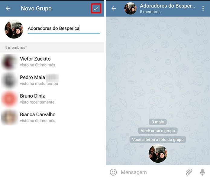 Telegram pode ter grupos criados com até cinco mil membros (Foto: Reprodução/Elson de Souza)