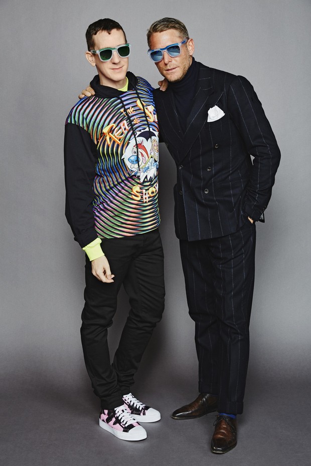 Lapo Elkann, co-fundador da Italia Independent, e o estilista Jeremy Scott (Foto: Marcus Mam)
