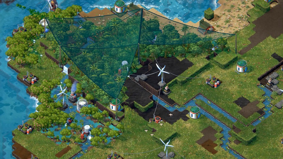 Terra Nil é um inspirador jogo sobre restaurar uma terra devastada e depois deixá-la sem vestígios de sua passagem — Foto: Reprodução/Steam