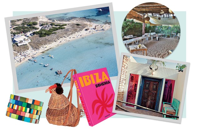 A vista panorâmica de Formentera, o badalado Beso Beach Club, na mesma ilha, e o livro Ibiza Bohemia, lançado pela editora Assouline (US$ 85) (Foto:  Getty Images/ Dea / M. Leigheb / Contributor, Matteo Imbriani Thinkstock e Divulgação)