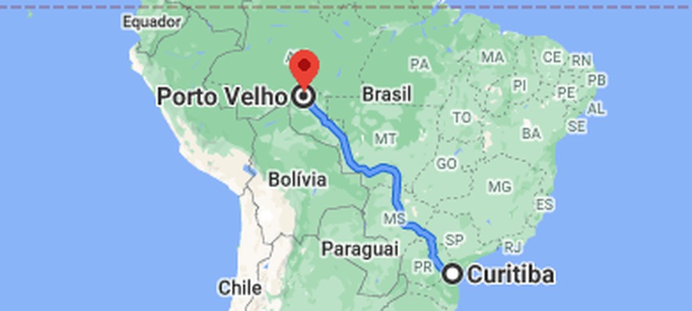 Lhamas foram trazidas de Curitiba para Fiocruz em Porto Velho — Foto: Google Maps