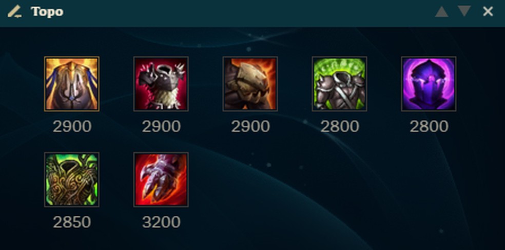 Alguns itens focados em armadura, resistência mágica e vida (Foto: Reprodução/Julio César Puiati)