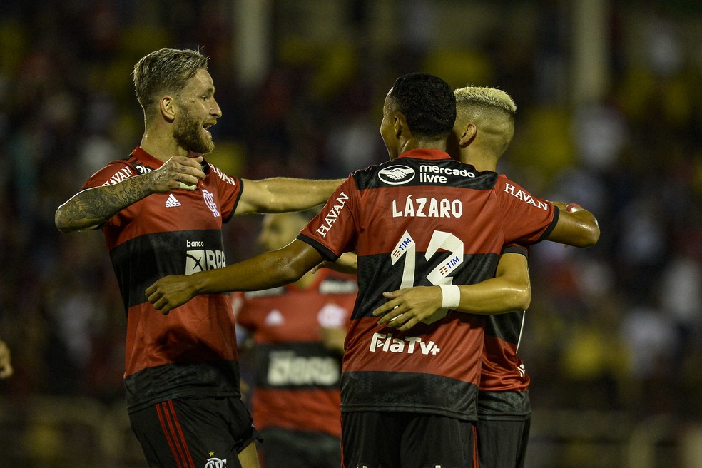 Lázaro se destacou pelo Flamengo na vitória sobre o Audax — Foto: Marcelo Cortes/Flamengo