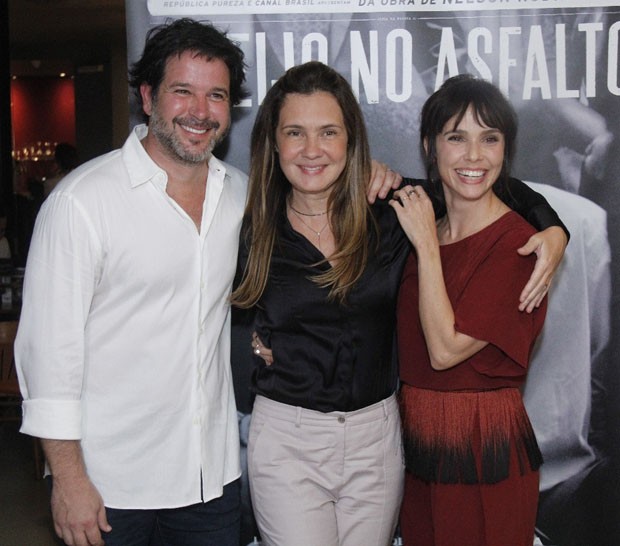 Murilo Benício, Adriana Esteves e Débora Falabella (Foto: Wallace Barbosa/AgNews)