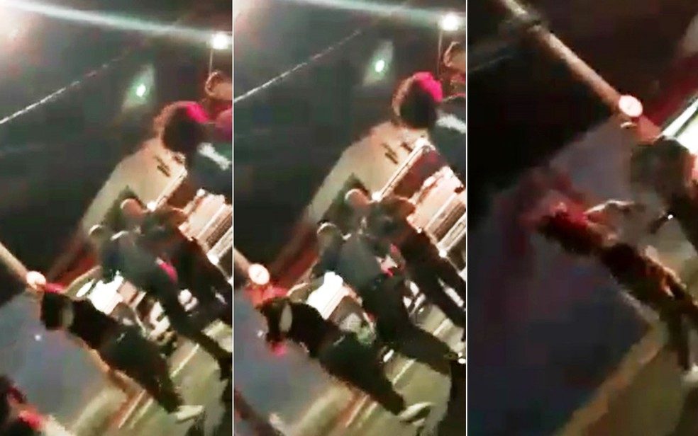 Vídeo mostra policial militar agredindo jovem com socos em Ribeirão Preto (Foto: Reprodução/EPTV)