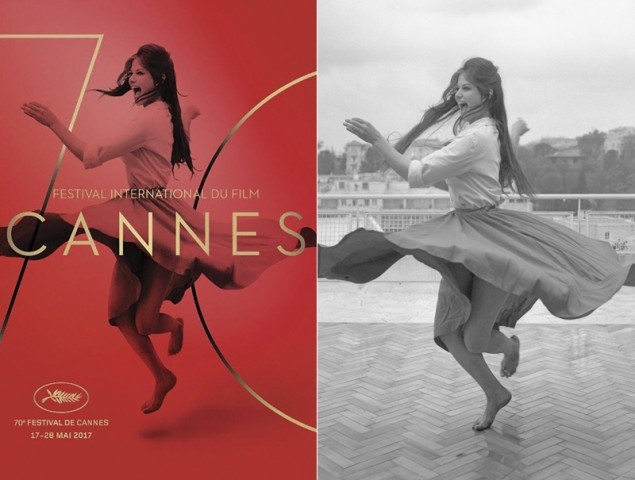Pôster do 70º Festival de Cannes x Foto original (Foto: Reprodução)