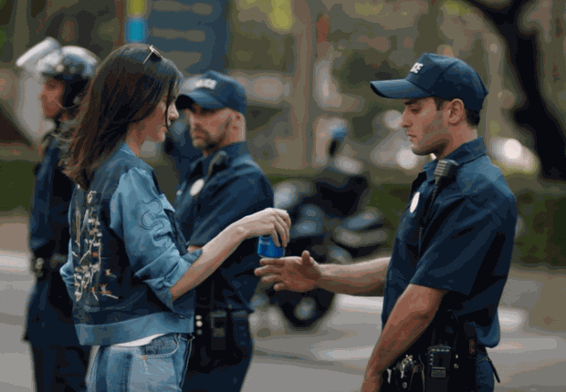 Cena do comercial da Pepsi com a modelo Kendall Jenner, que foi retirado do ar após polêmica com a campanha Black Lives Matter (Foto: Pepsi Global)