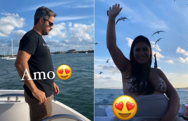 Simone e Kaká Diniz passeiam de barco na Flórida (Foto: Reprodução / Instagram)