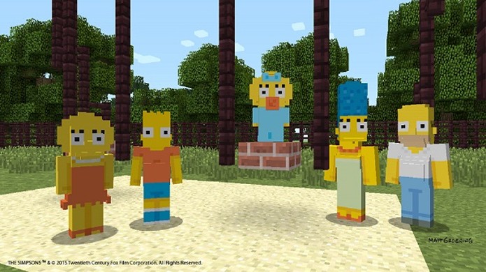 Os Simpsons irão chegar em Minecraft no final de fevereiro pra plataformas Xbox (Foto: Divulgação)