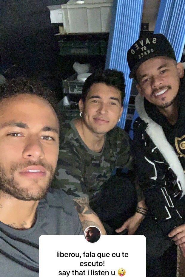 Neymar Jr., Gil Cebola e Jota Amancio (Foto: reprodução/Instagram)