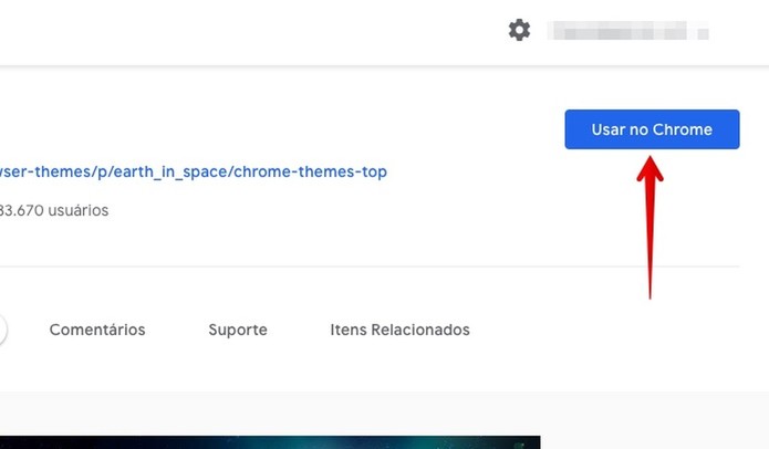 Instalando tema no Chrome (Foto: Reprodução/Helito Bijora) Instalando tema no Chrome (Foto: Reprodução/Helito Bijora)