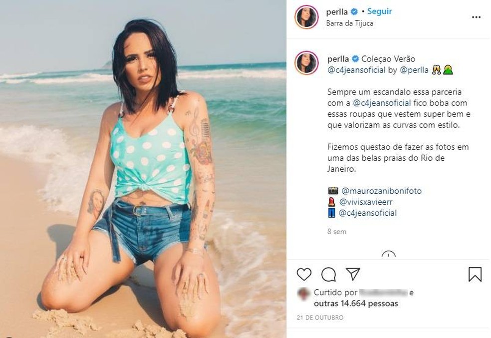 Cantora é acusada de exagerar no Photoshop e apaga as fotos que causaram polêmica em sua rede social — Foto: Reprodução/Instagram