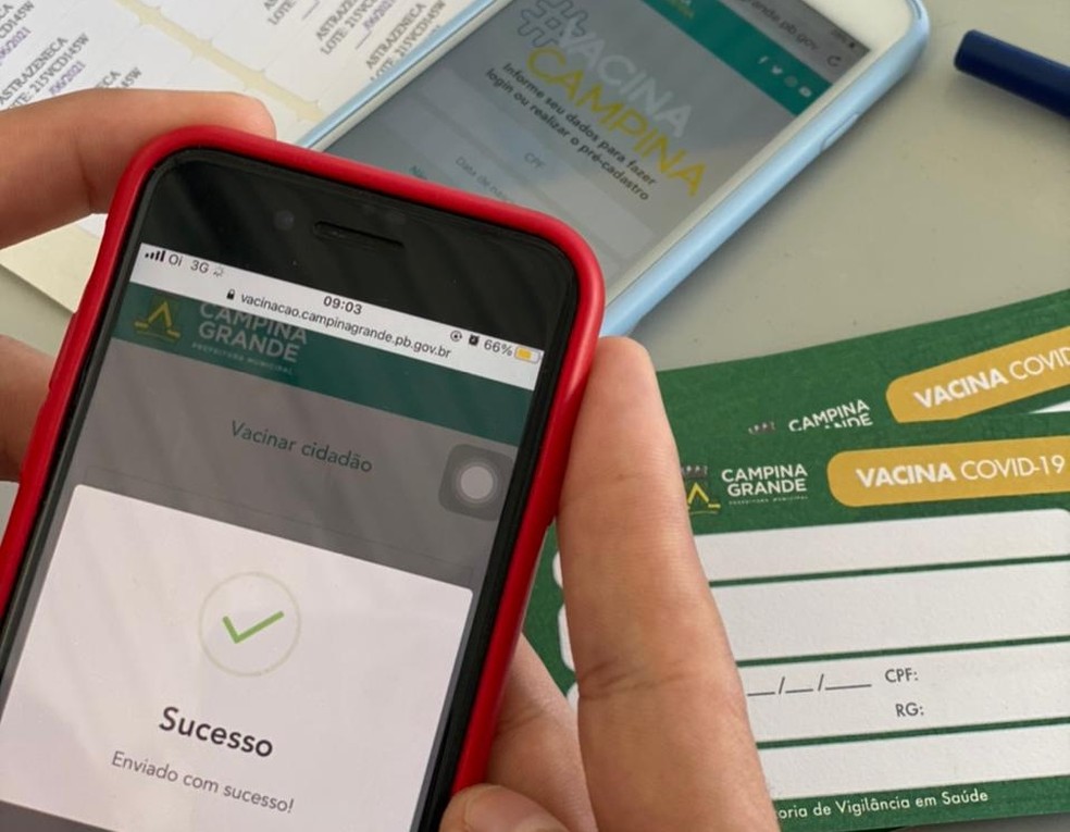 Aplicativo para cadastro e agendamento da vacinação contra Covid-19 em Campina Grande — Foto: Divulgação/Prefeitura de Campina Grande