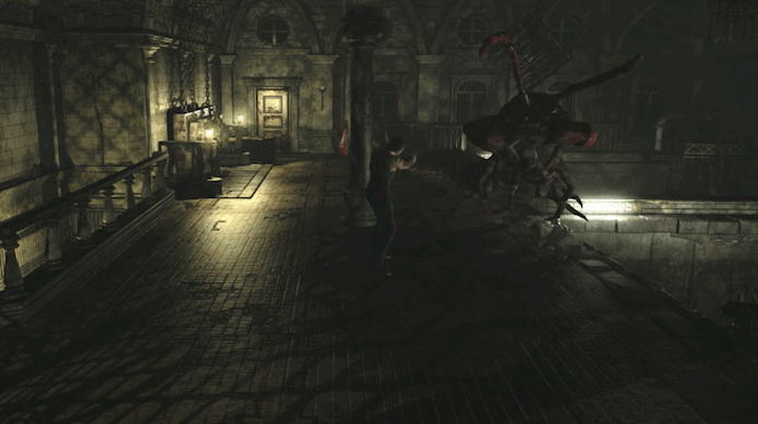 Resident Evil 0 HD: evite ficar na frente e muito próximo da criatura (Foto: Reprodução/YouTube)