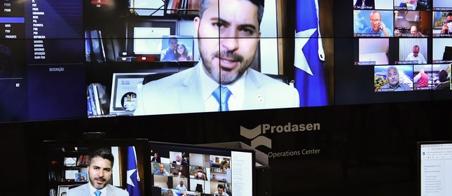 Senador Marcos Rogério (DEM-RO) em pronunciamento via videoconferência.