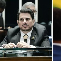 7 de dezembro: Silveira procura do Val e avisa que o então presidente Jair Bolsonaro deseja falar com o senador — Foto: Pedro França/Agência Senado/ EVARISTO SA / AFP