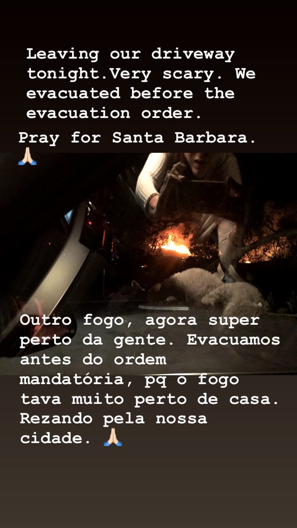 Fernanda Machado evacua a casa em que mora nos Estados Unidos (Foto: Reprodução/Instagram)