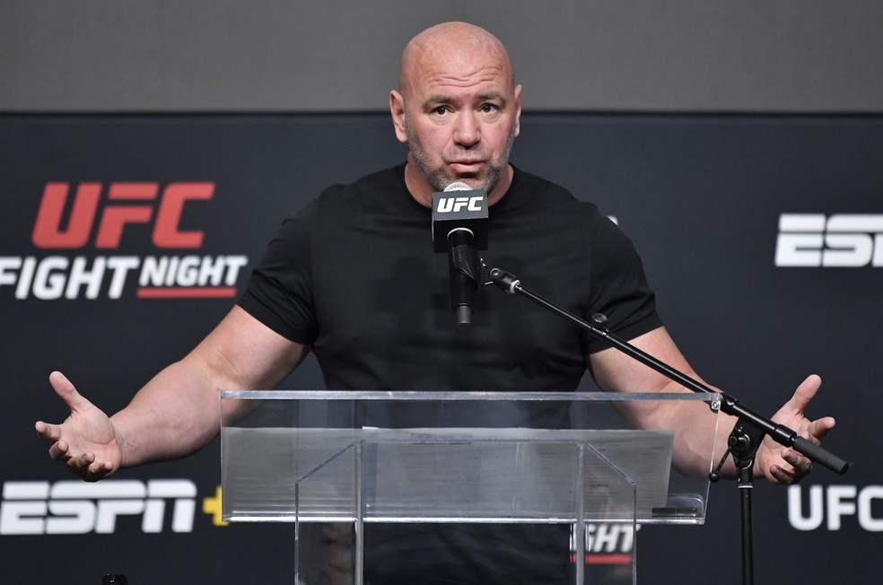 Dana White não poupou críticas à atuação de Paulo Borrachinha na derrota para Israel Adesanya no UFC 253 — Foto: Getty Images