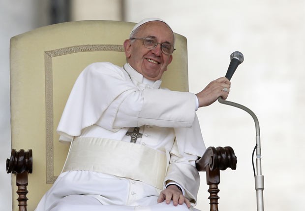 O Papa Francisco durante audiência nesta quarta-feira (3) no Vaticano (Foto: AP)