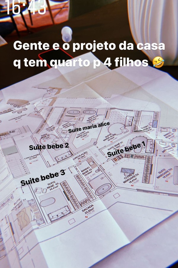 Projeto da nova casa de Vírginia Fonseca e Zé Felipe (Foto: Instagram/Reprodução)