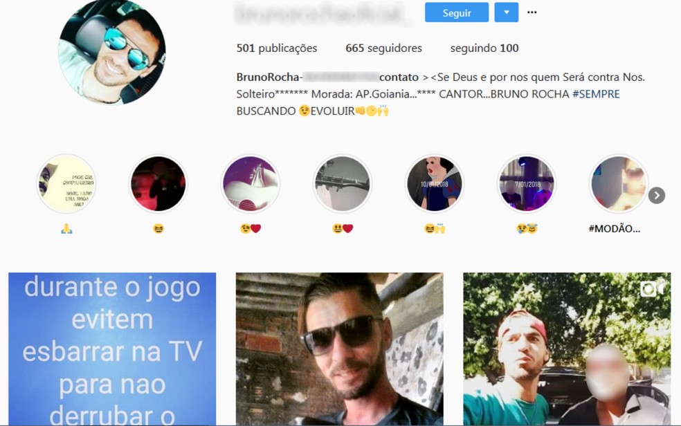 Suspeito de matar casal e queimar casa tinha perfil como cantor em rede social, em Aparecida de Goiânia, Goiás (Foto: Reprodução/Instagram)