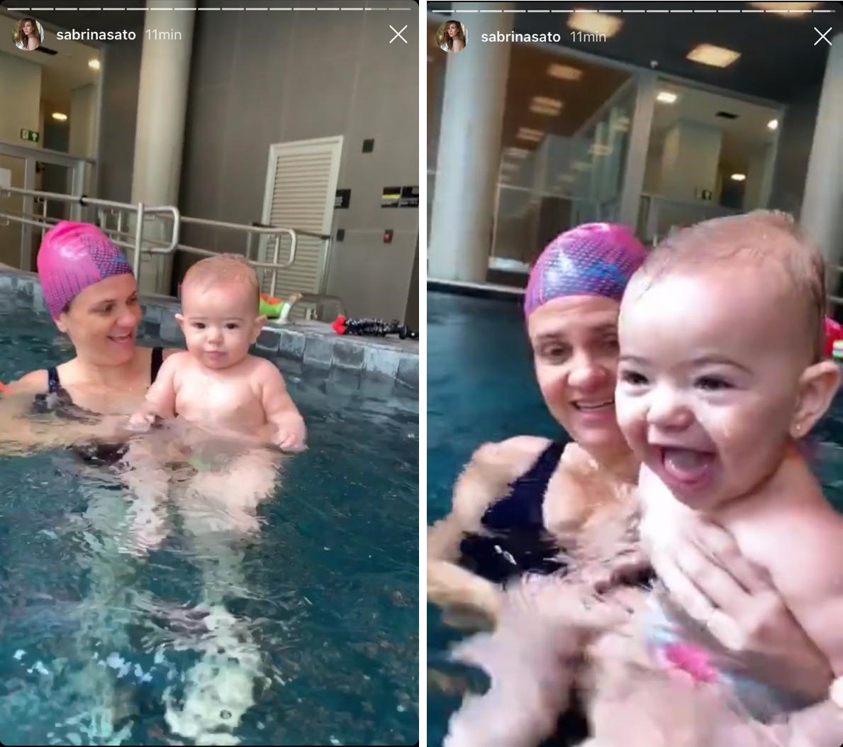Zoe curte aula de natação (Foto: Reprodução/Instagram)