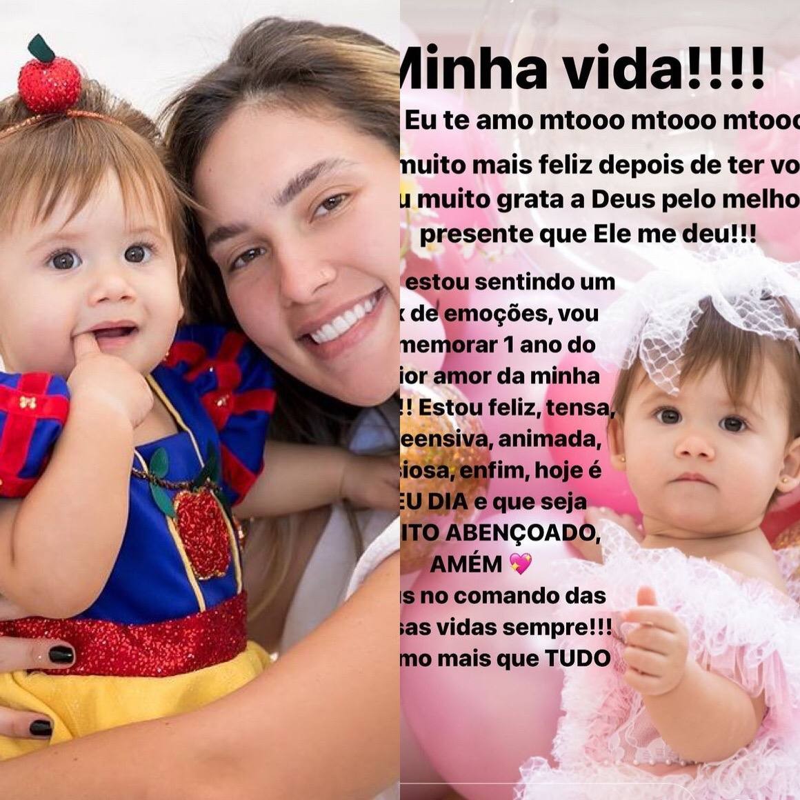 Virgínia se declara para a filha no aniversário de um ano: 'Maior amor da vida' (Foto: Reprodução / Instagram)