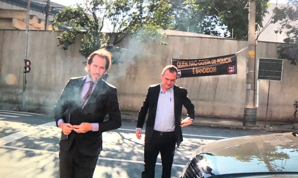 Joesley Batista, um dos donos da JBS, chega para depor na sede da PF em SP (Foto: Amós Alexandre/Gnews)