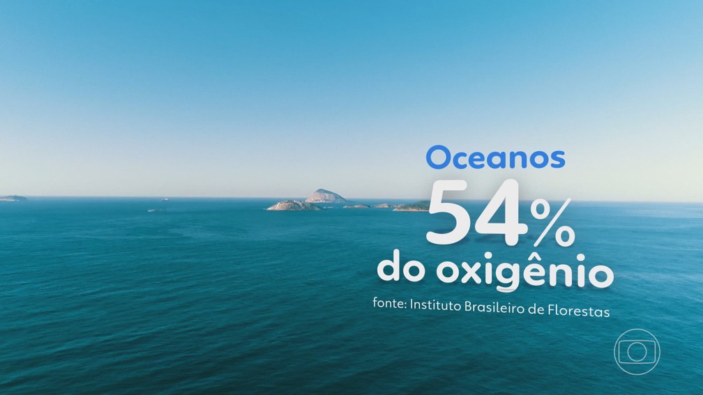Oceanos produzem 54% do oxigênio que nós respiramos — Foto: Jornal Nacional