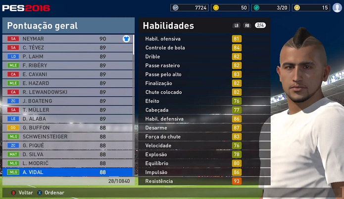Vidal tem muita qualidade no toque de bola (Foto: Divulgação/Konami)