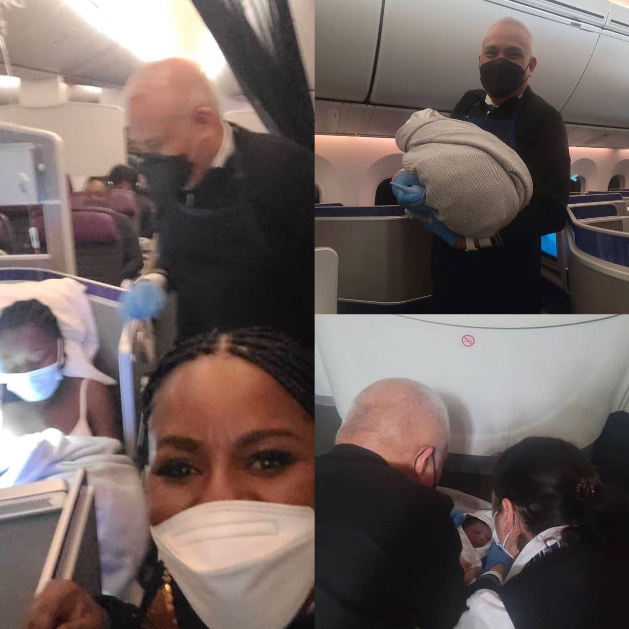 O bebê nasceu no meio de um voo de 11 horas de Gana para os Estados Unidos (Foto: Reprodução/ Twitter)