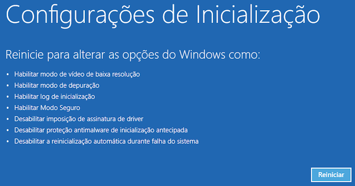 Modo de segurança altera configurações do Windows (Foto: Reprodução/Helito Bijora)