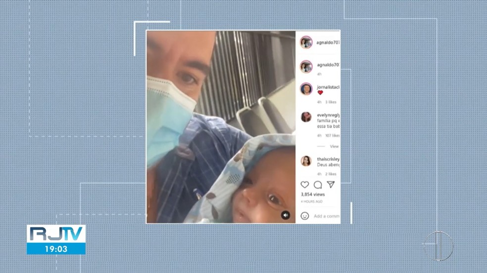 Agnaldo Rangel, tio do Dominick, compartilhava atualizações do boletim médico do bebê nas redes sociais — Foto: Reprodução/Inter TV