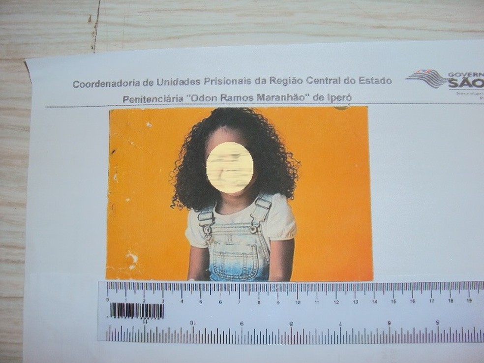 K4 é encontrada em fotografia de criança na penitenciária de Iperó— Foto: SAP/Divulgação 