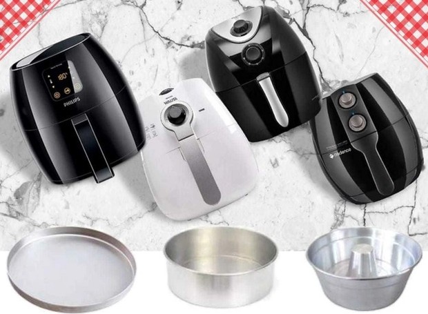 Kit 6 Forma Silicone Air Fryer Tamanhos Variados - Microondas