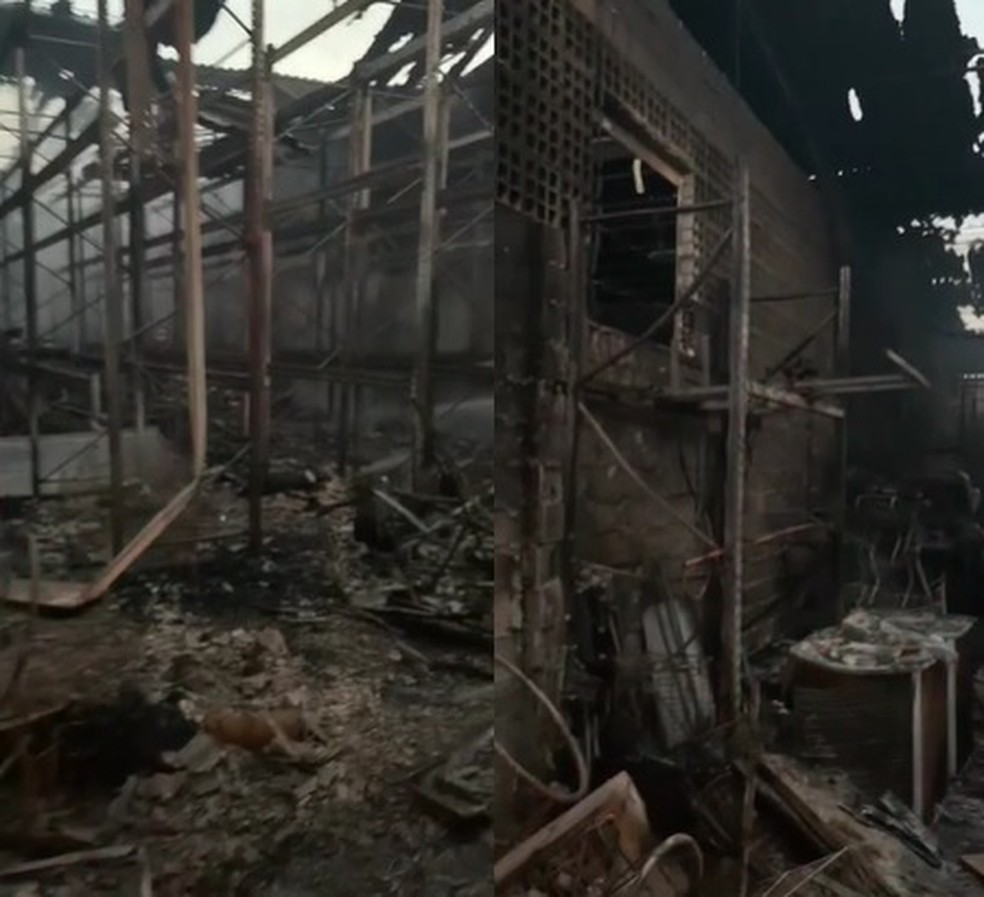Loja de produtos importados é incendiada, em Cabedelo, na PB — Foto: Reprodução