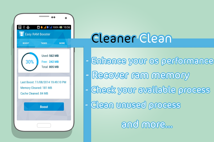 Cleaner & Speed Booster é um app para apagar memória RAM do smartphone Android (Foto: Divulgação/Android)