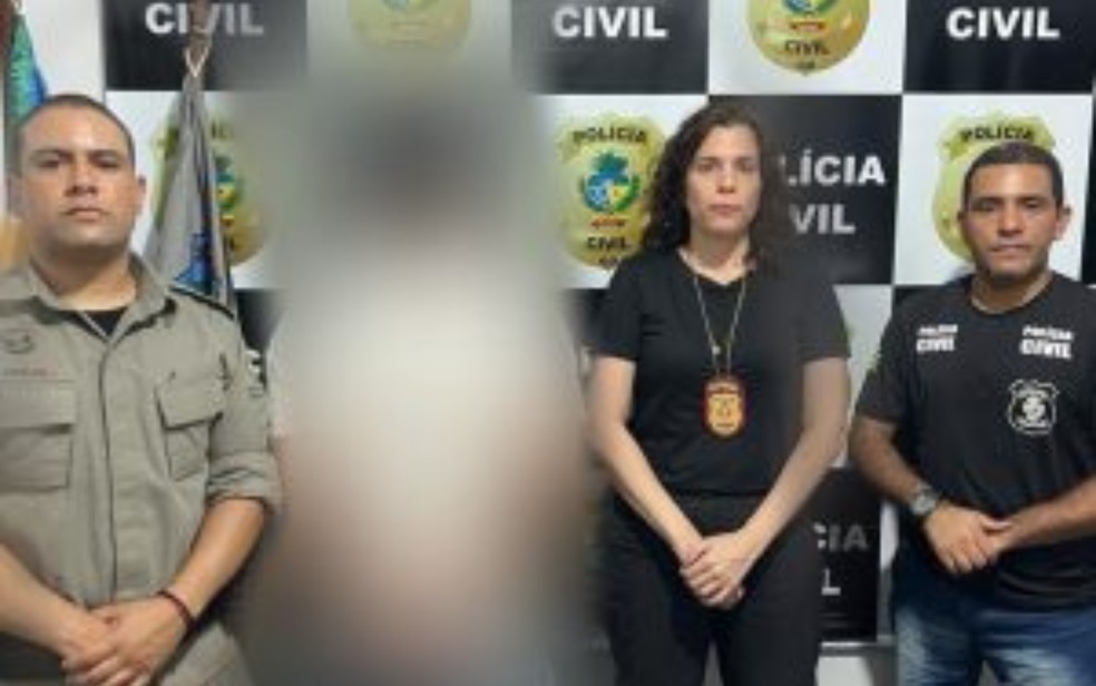 Jovem é preso suspeito de espancar a mulher com socos e chutes, em Novas Crixás, Goiás — Foto: Divulgação/Polícia Civil