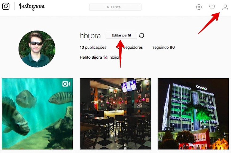 Acesse o seu perfil no Instagram (Foto: Reprodução/Helito Bijora)