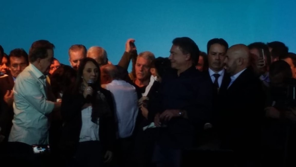  A presidente nacional do partido, Renata Abreu, esteve presente na convenÃ§Ã£o (Foto: Sandro DalpÃ­colo/Arquivo pessoal)