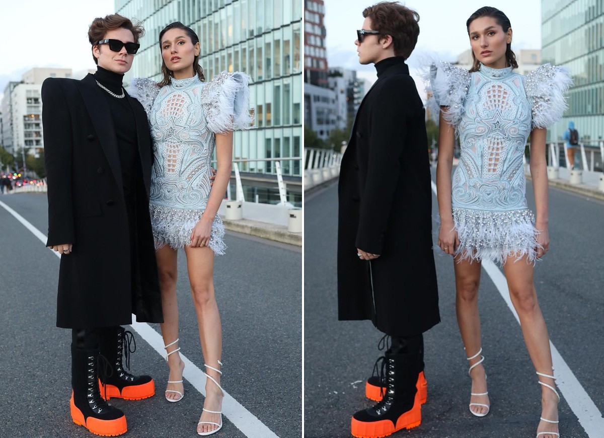 João Figueiredo e Sasha Meneghel na Paris Fashion Week