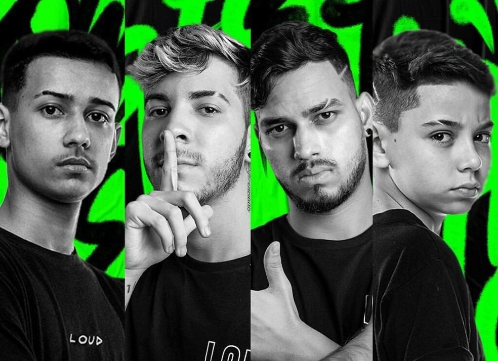 BAK, LZINN, JordanXP e Thurzin, jogadores profissionais da LOUD, são alguns dos participantes da season 4 da Copa NFA — Foto: Reprodução/LOUD