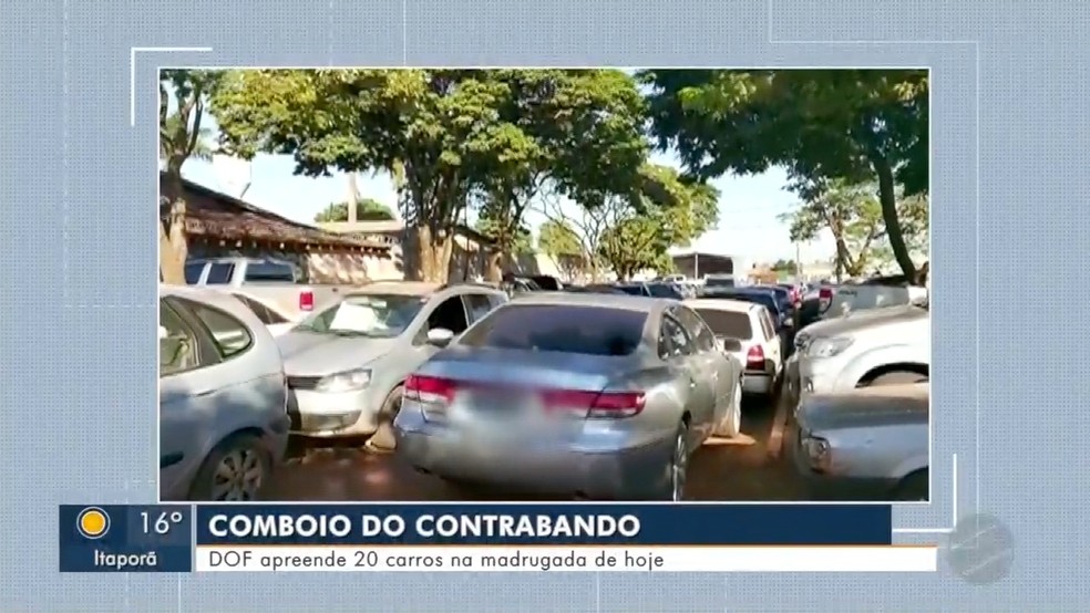 Carca contrabandeada do Paraguai foi avaliada em R$ 2 milhões. — Foto: Reprodução TV Morena