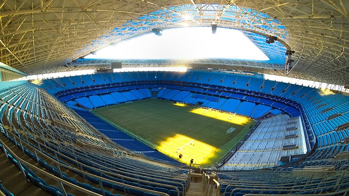 Arena gremista muda a rotina, vê jogo às 11h como evento-teste e mira 15 mil